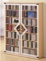 CD-Schrank "Venezia" mit 2 bedruckten Glastüren für 420 CDs oder 160 DVDs